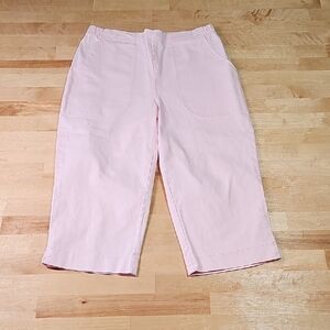 3 for $10 🌸Croft & Barrow Pink Pull-On Capris Petites 8P Elastic Waist Comfort
